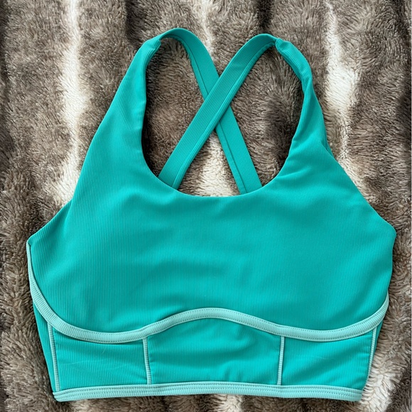 Wilo Turquoise Ribbed Top/Sports Bra - Picture 1 of 3